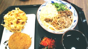 Nikku Udon, Beef Croquette, dan Kakiage. (ebi kakiage tidak sempat kefoto)