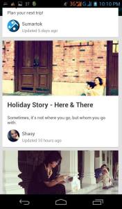 Pengguna yang bercerita tentang album liburan di Aplikasi Jepret Story 