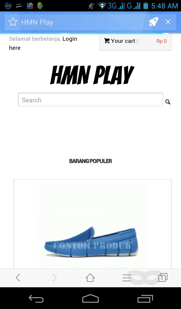 Tampilan Mobile Friendly Situs Jarvis Store