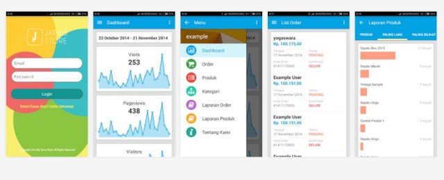 Tampilan Aplikasi Java Store di Android