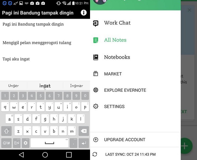 Writer dan Evernote yang memudahkan saya menulis dimana saja dan menuliskan ide yang terlintas