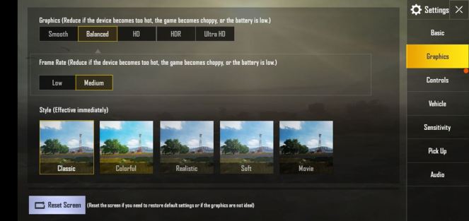 pubg setting grafis